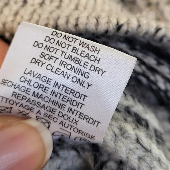 IRO Wool Ribbed Chunky Knit Heather Gray Cutout Magic Sweater(S) - Picture 11 of 11